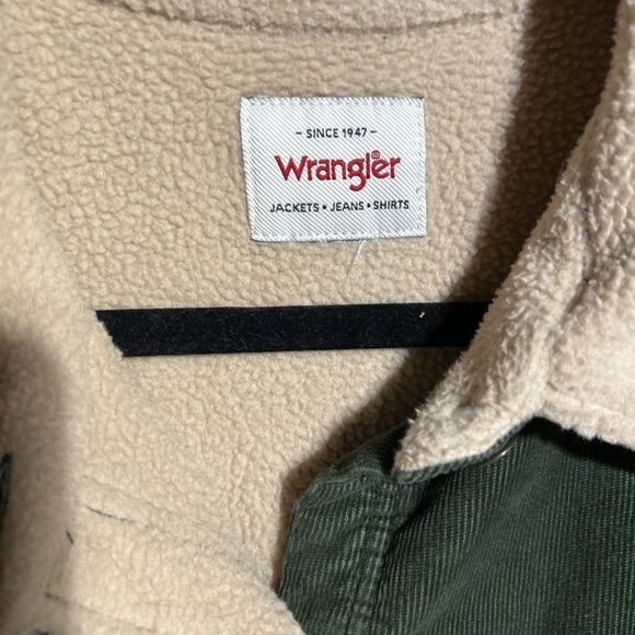 Wrangler Corduroy Sherpa Lined Jacket 2X Womens Barn Chore Jacket Green Trucker - Picture 3 of 10